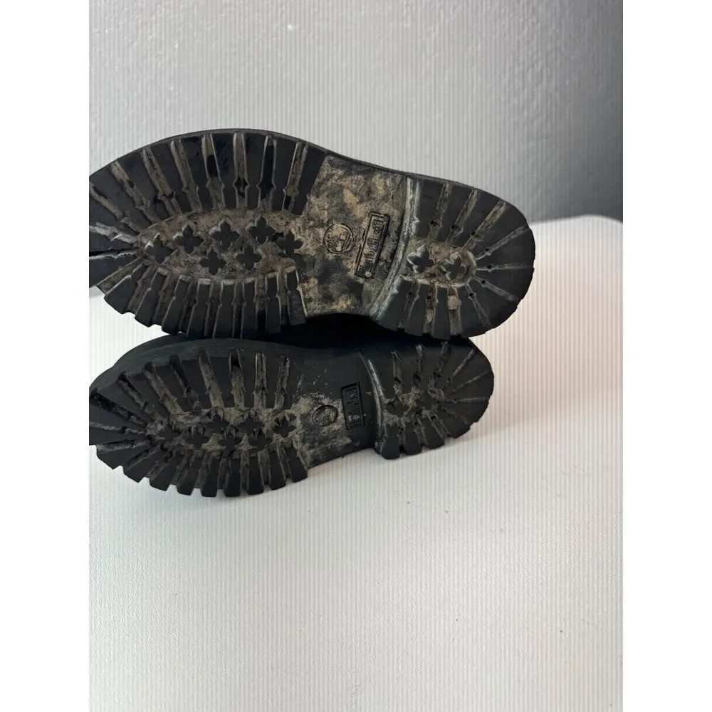Timberland Premium Waterproof‎ Black Leather Boots Kids Size 8 Construction